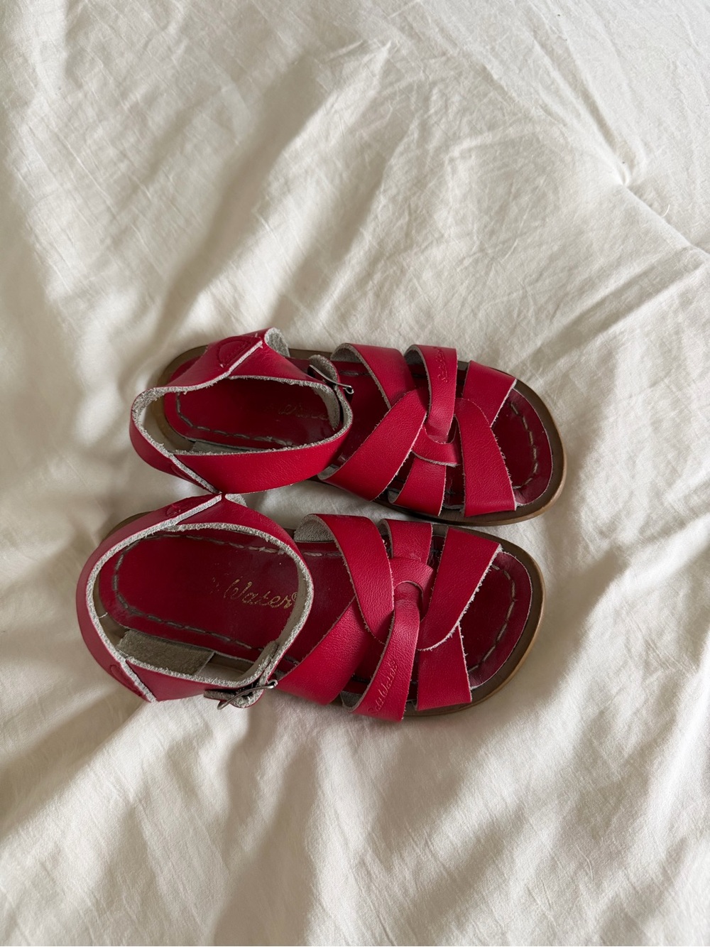 Red toddler salt water sandals